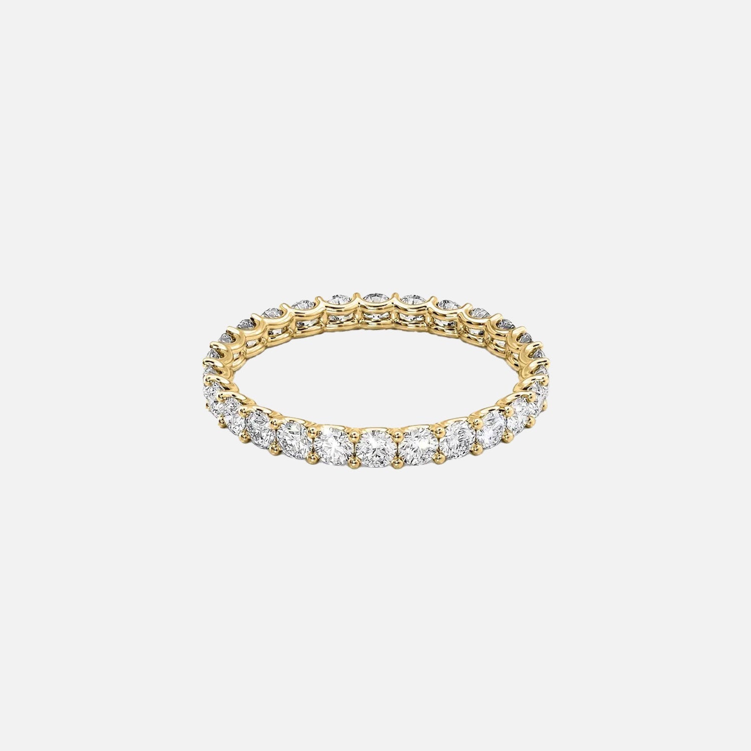 Round U Prong Eternity Ring 14k Yellow Gold 1 2 001