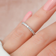  Round U Prong Eternity Ring 18k White Gold 1 2 003