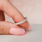  Round U Prong Eternity Ring 18k White Gold 1 2 004