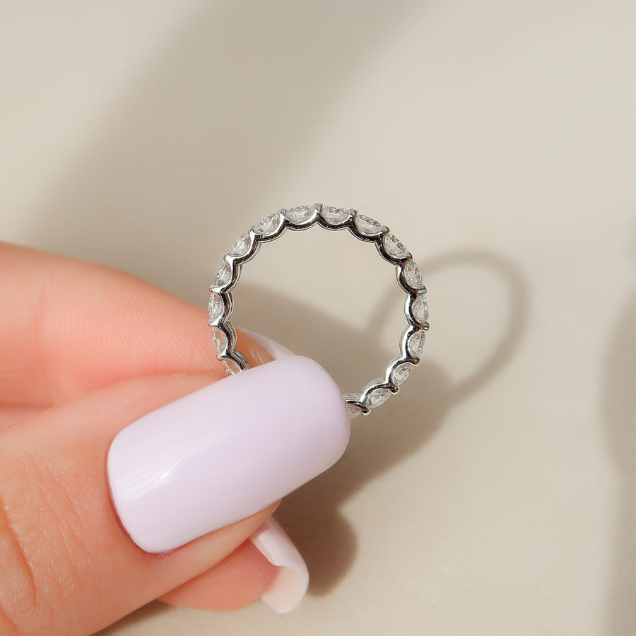  Round U Prong Eternity Ring 18k White Gold 2 0 003