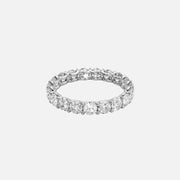  Round U Prong Eternity Ring 18k White Gold 2 5 001