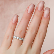  Round U Prong Eternity Ring 18k White Gold 4 0 002