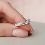  Round U Prong Eternity Ring 18k White Gold 4 0 004