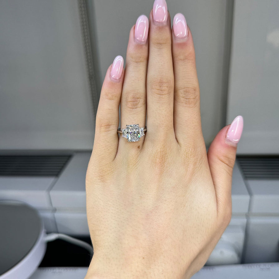 The Three Stone Silvana Radiant Moissanite Ring - KNT - Engagement Rings, Wedding Bands & Fine Jewelry