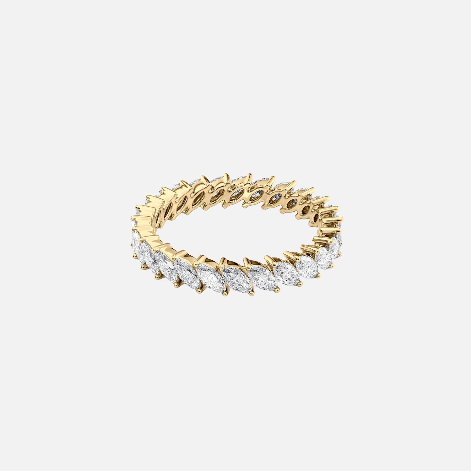 Slanted Marquise Eternity Ring 14k Yellow Gold 1 5 001