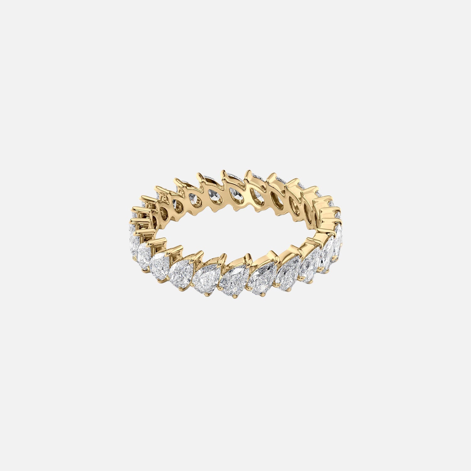 Slanted Pear Eternity Ring 14k Yellow Gold 2 5 001