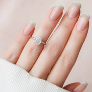 The Hidden Halo Sofia Pear Solitaire Moissanite Ring - KNT - Engagement Rings, Wedding Bands & Fine Jewelry