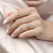 The Hidden Halo Sofia Cushion Solitaire Moissanite Ring - KNT - Engagement Rings, Wedding Bands & Fine Jewelry