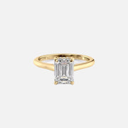 The Hidden Halo Sofia Emerald Solitaire Moissanite Ring - KNT - Engagement Rings, Wedding Bands & Fine Jewelry