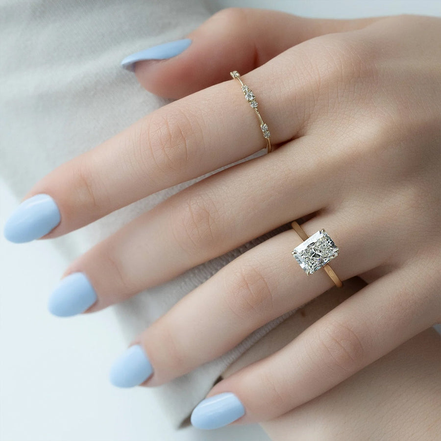 The Hidden Halo Sofia Radiant Solitaire Moissanite Ring - KNT - Engagement Rings, Wedding Bands & Fine Jewelry