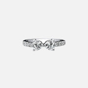The Pave Sparkle Bow Heart Moissanite Ring - KNT - Engagement Rings, Wedding Bands & Fine Jewelry