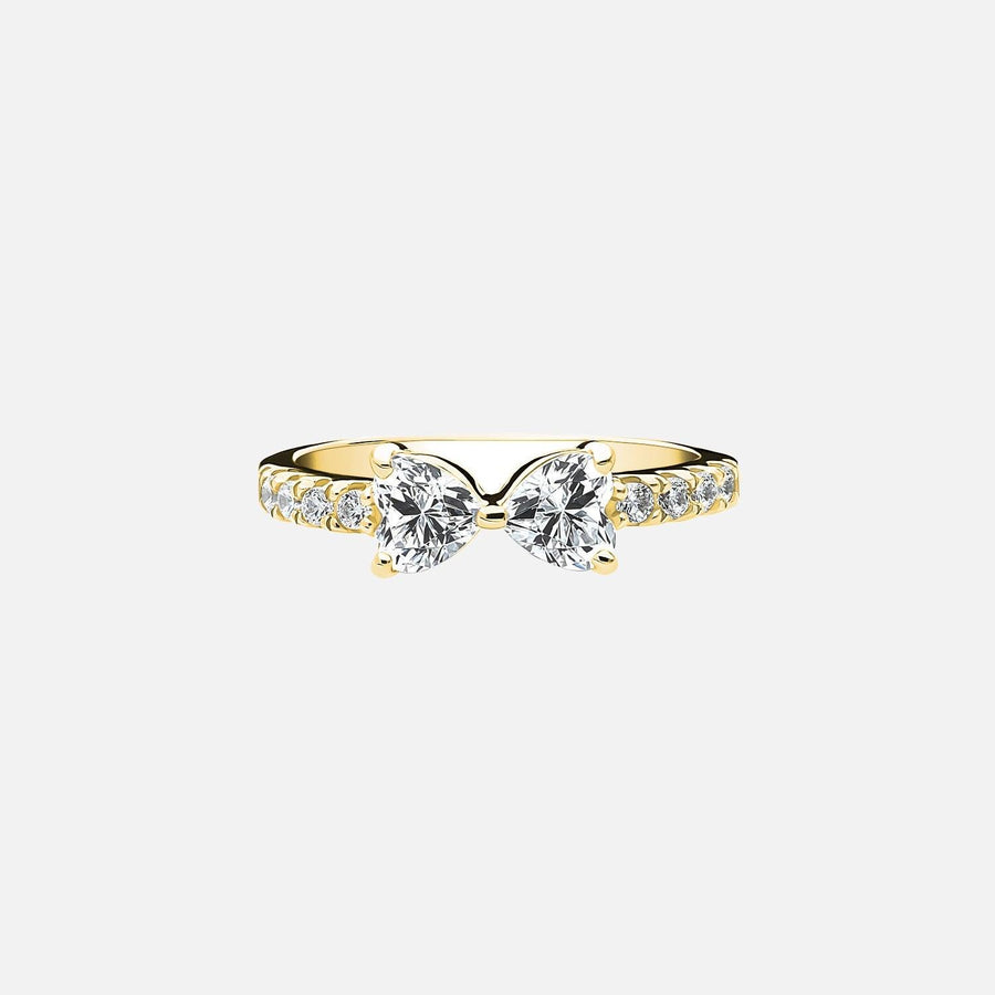 The Pave Sparkle Bow Heart Moissanite Ring - KNT - Engagement Rings, Wedding Bands & Fine Jewelry