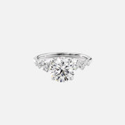 The Hidden Halo Stellar Round Side Stone Moissanite Ring - KNT - Engagement Rings, Wedding Bands & Fine Jewelry