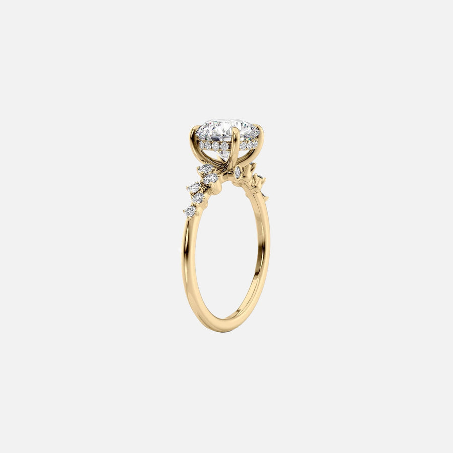 The Hidden Halo Stellar Round Side Stone Moissanite Ring - KNT - Engagement Rings, Wedding Bands & Fine Jewelry