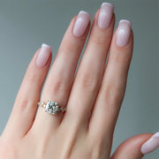 The Hidden Halo Stellar Cushion Side Stone Moissanite Ring - KNT - Engagement Rings, Wedding Bands & Fine Jewelry