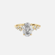 The Hidden Halo Stellar Oval Side Stone Moissanite Ring - KNT - Engagement Rings, Wedding Bands & Fine Jewelry