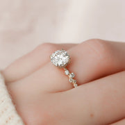 The Hidden Halo Stellar Round Side Stone Moissanite Ring - KNT - Engagement Rings, Wedding Bands & Fine Jewelry