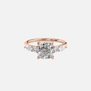  The Abigail Cushion Lab Diamond Ring 14k Rose Gold 001