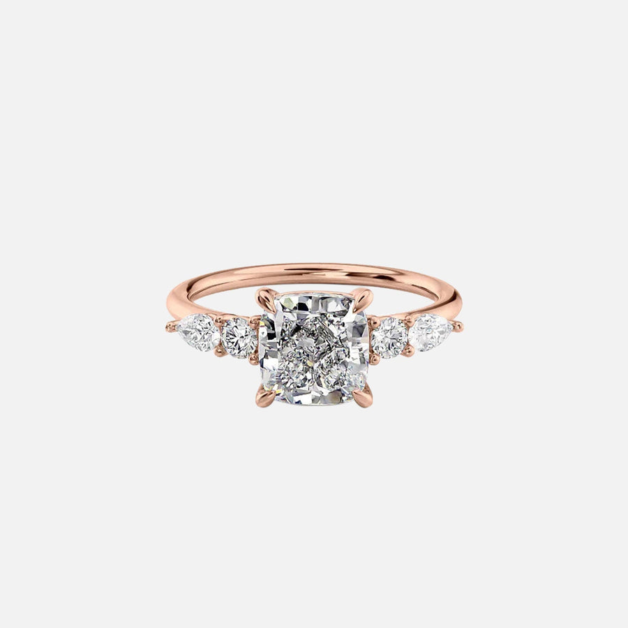  The Abigail Cushion Lab Diamond Ring 14k Rose Gold 001
