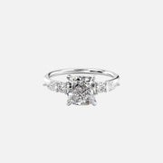  The Abigail Cushion Lab Diamond Ring 14k White Gold 001