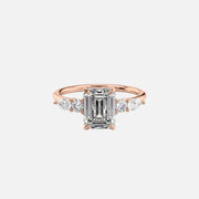  The Abigail Emerald Lab Diamond Ring 14k Rose Gold 001
