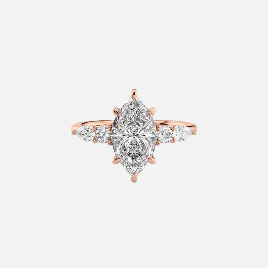  The Abigail Marquise Lab Diamond Ring 14k Rose Gold 001