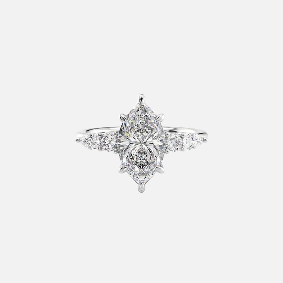  The Abigail Marquise Lab Diamond Ring 14k White Gold 001