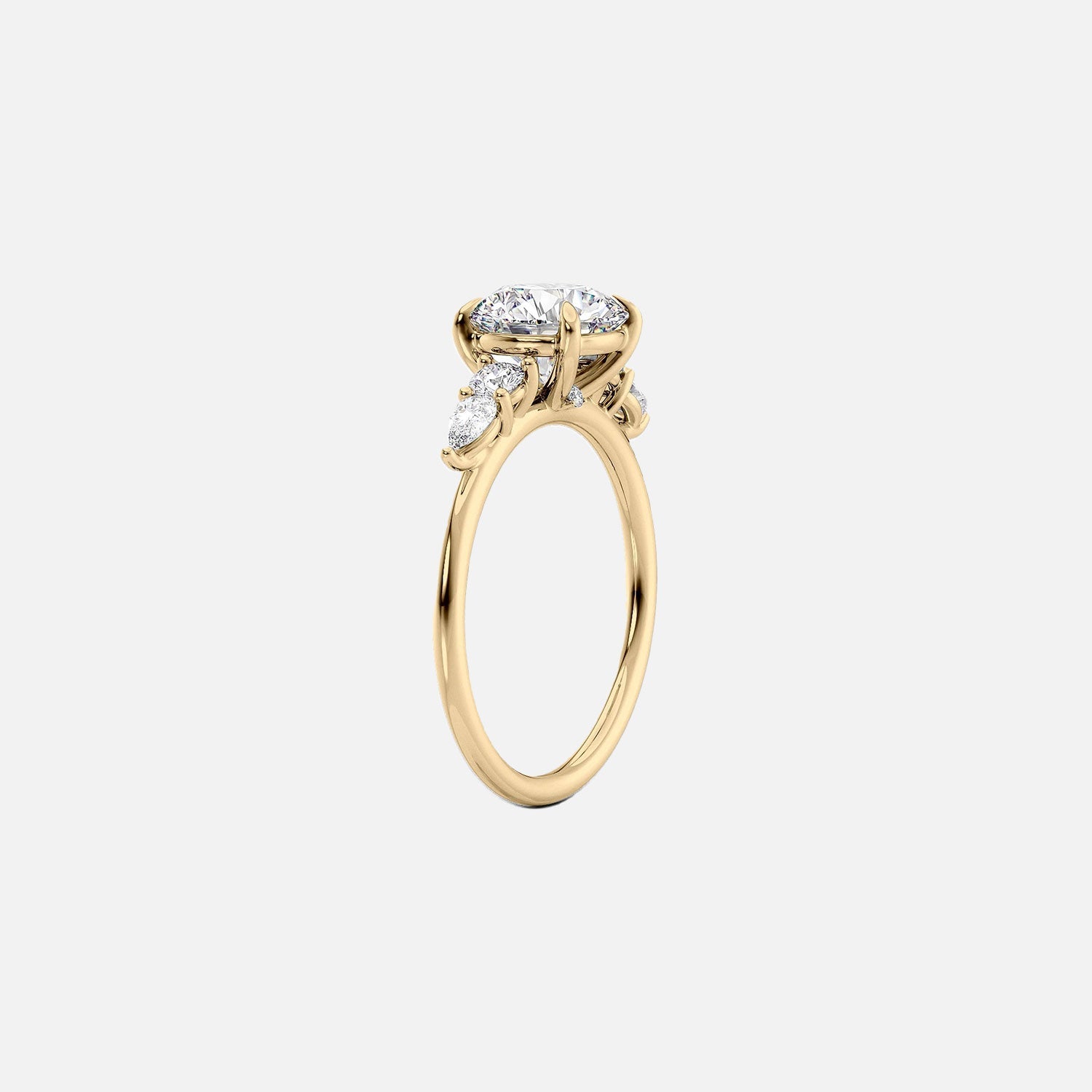  The Abigail Marquise Moissanite Ring 14k Yellow Gold 002