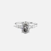  The Abigail Oval Moissanite Ring 18k White Gold 001