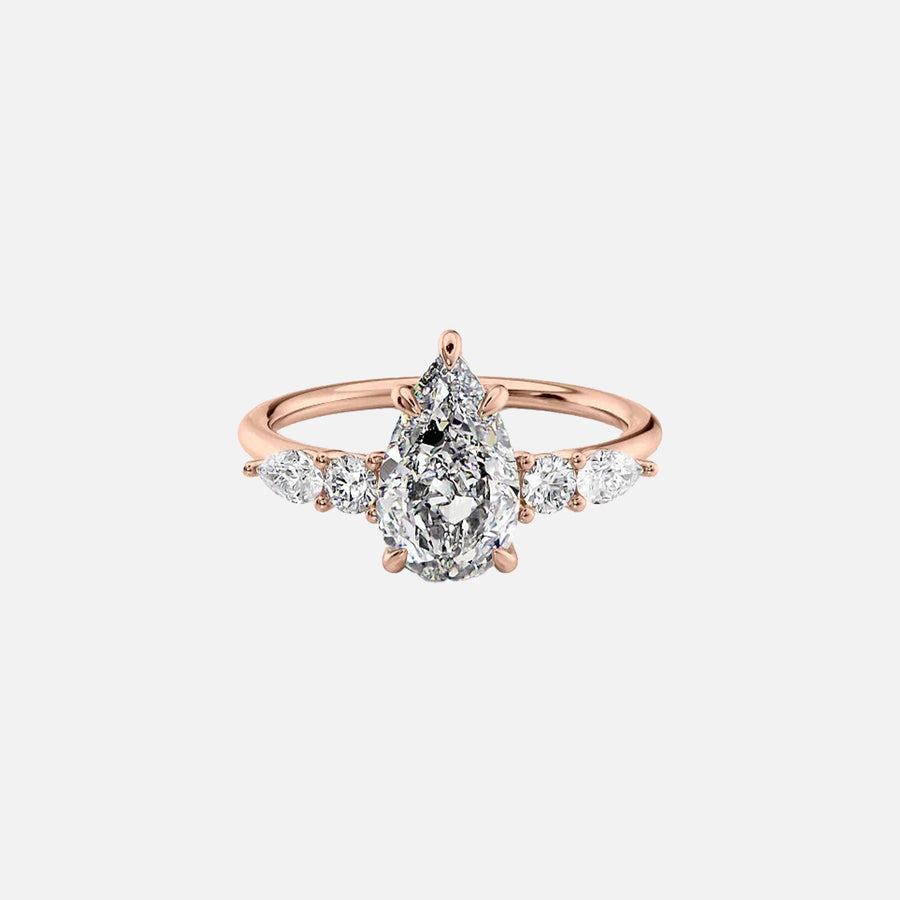  The Abigail Pear Lab Diamond Ring 14k Rose Gold 001
