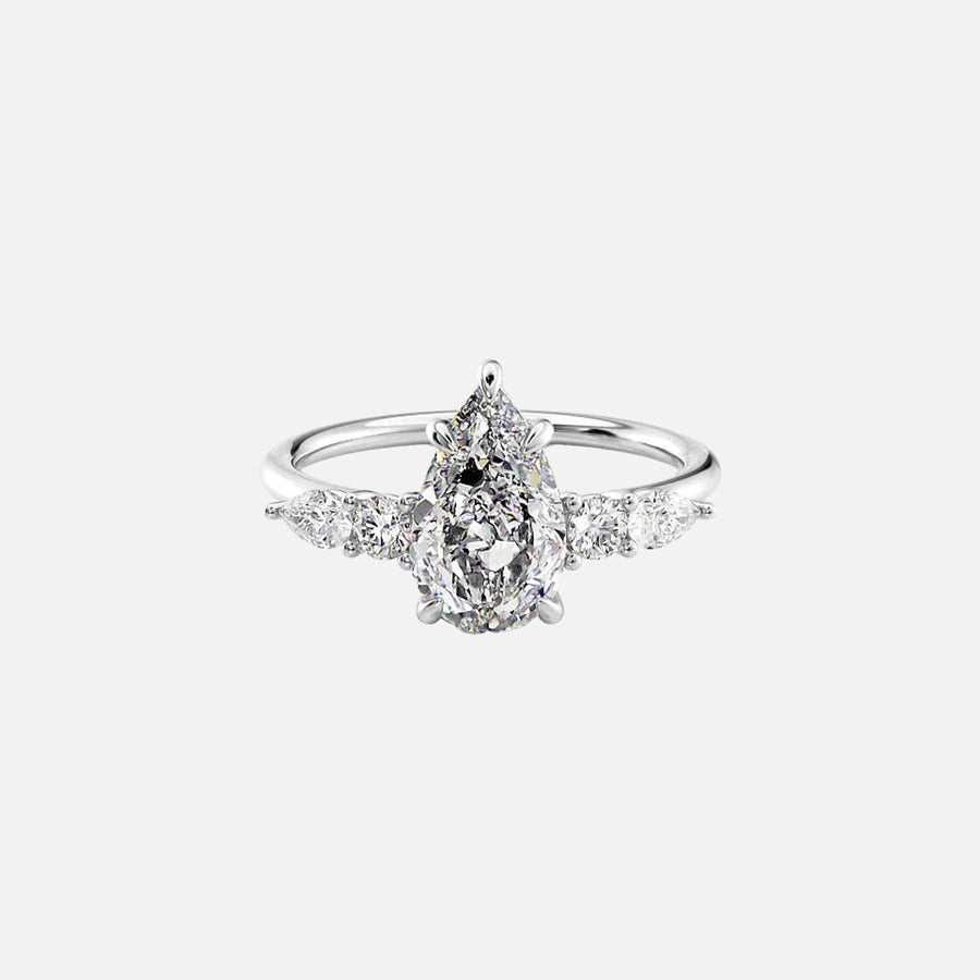  The Abigail Pear Lab Diamond Ring 14k White Gold 001