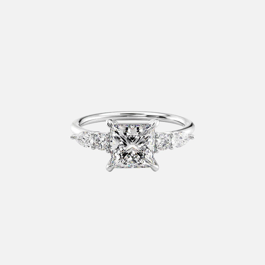  The Abigail Princess Lab Diamond Ring 18k White Gold 001