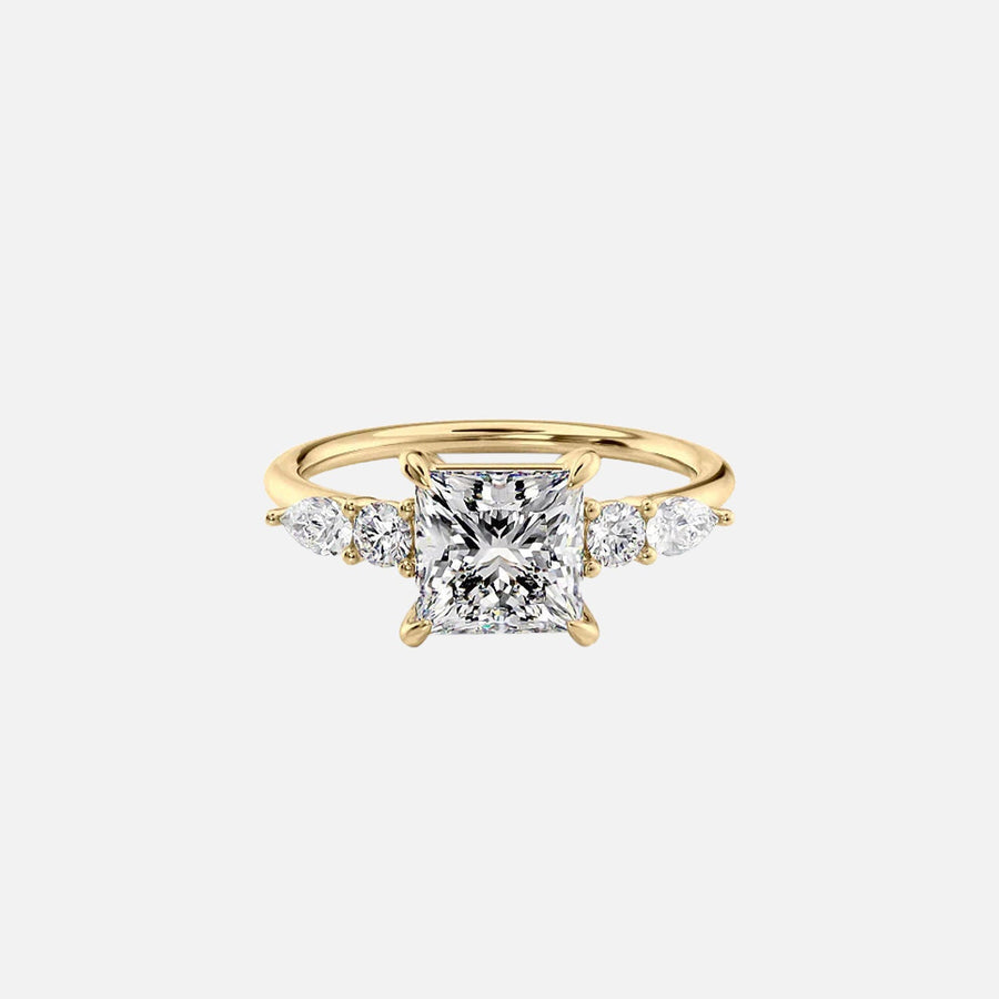  The Abigail Princess Lab Diamond Ring 18k Yellow Gold 001