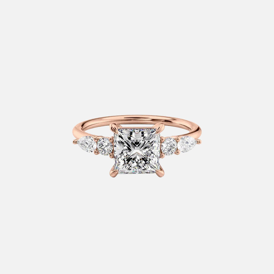  The Abigail Princess Moissanite Ring 14k Rose Gold 001