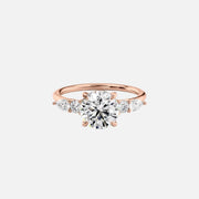  The Abigail Round Lab Diamond Ring 14k Rose Gold 001