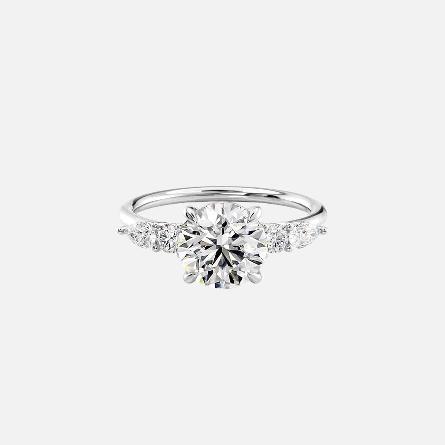  The Abigail Round Lab Diamond Ring 14k White Gold 001