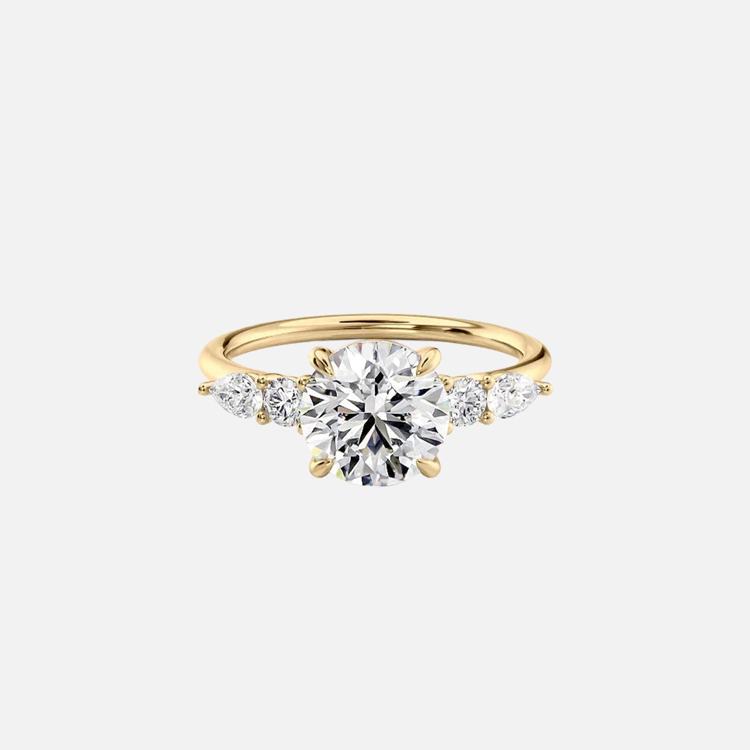 The Abigail Round Lab Diamond Ring 14k Yellow Gold 001
