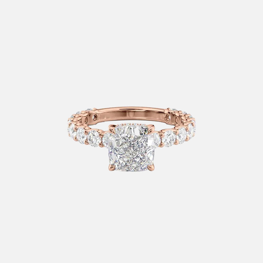  The Adelle Cushion Lab Diamond Ring 18k Rose Gold 001
