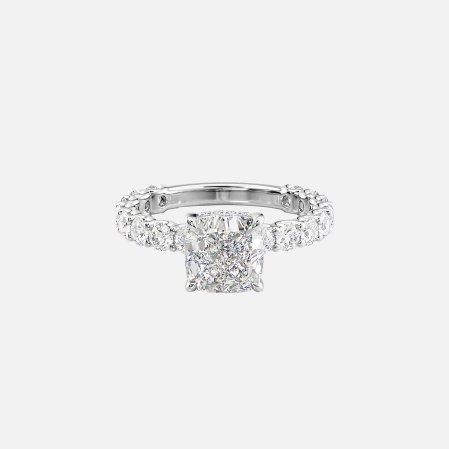  The Adelle Cushion Lab Diamond Ring 18k White Gold 001
