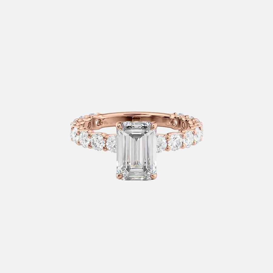  The Adelle Emerald Lab Diamond Ring 14k Rose Gold 001