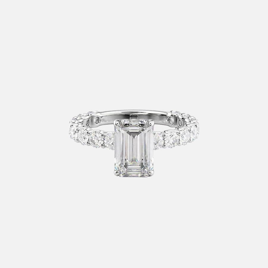  The Adelle Emerald Lab Diamond Ring 14k White Gold 001