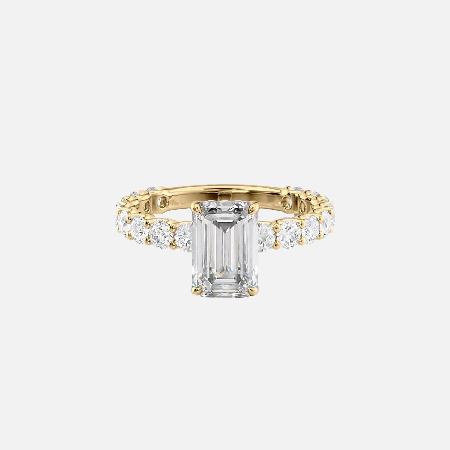 The Adelle Emerald Lab Diamond Ring 14k Yellow Gold 001