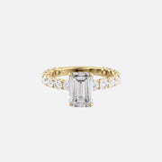The Adelle Emerald Lab Diamond Ring 14k Yellow Gold 001