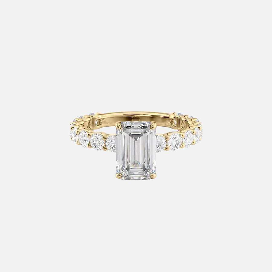The Adelle Emerald Lab Diamond Ring 14k Yellow Gold 001