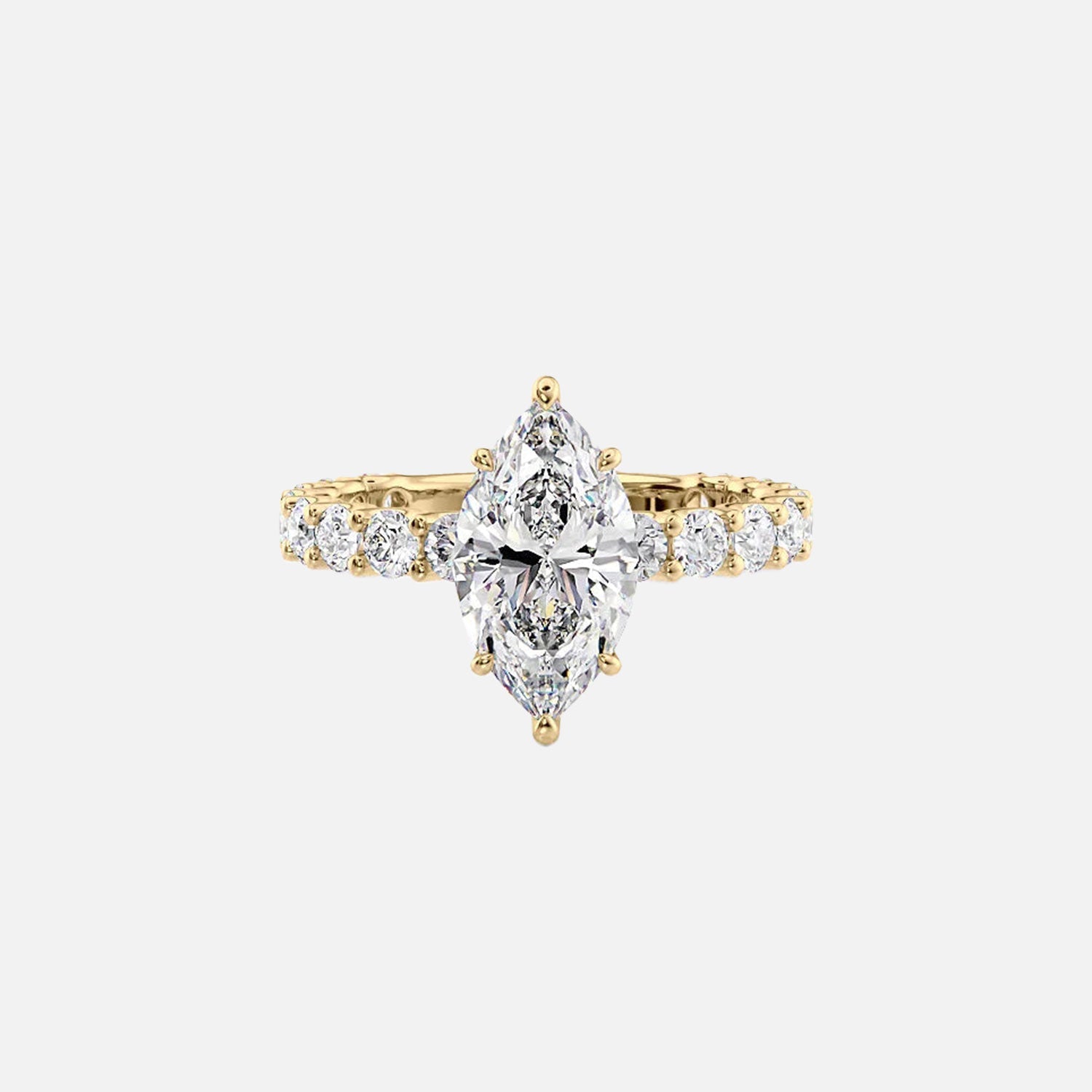 The Adelle Marquise Moissanite Ring 14k Yellow Gold 001