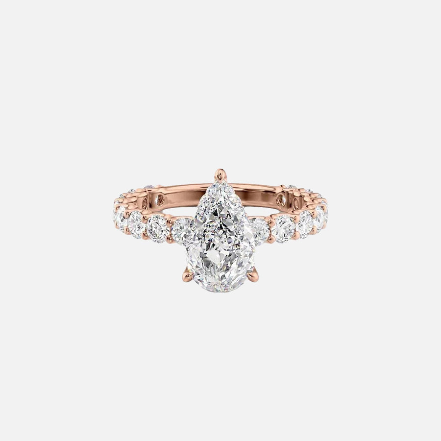  The Adelle Pear Lab Diamond Ring 18k Rose Gold 001