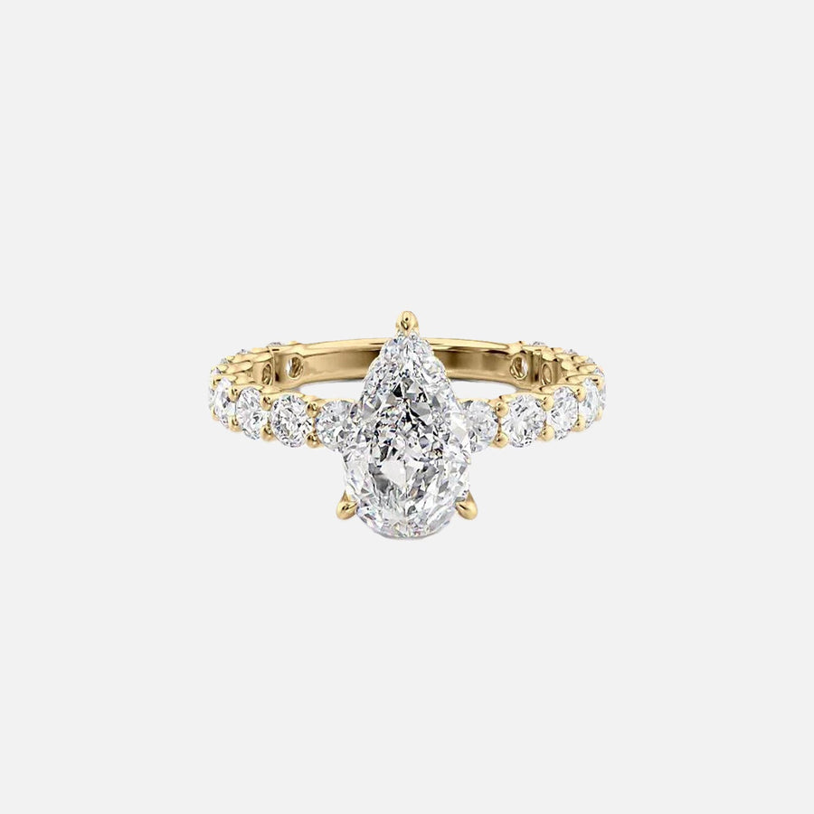  The Adelle Pear Lab Diamond Ring 18k Yellow Gold 001