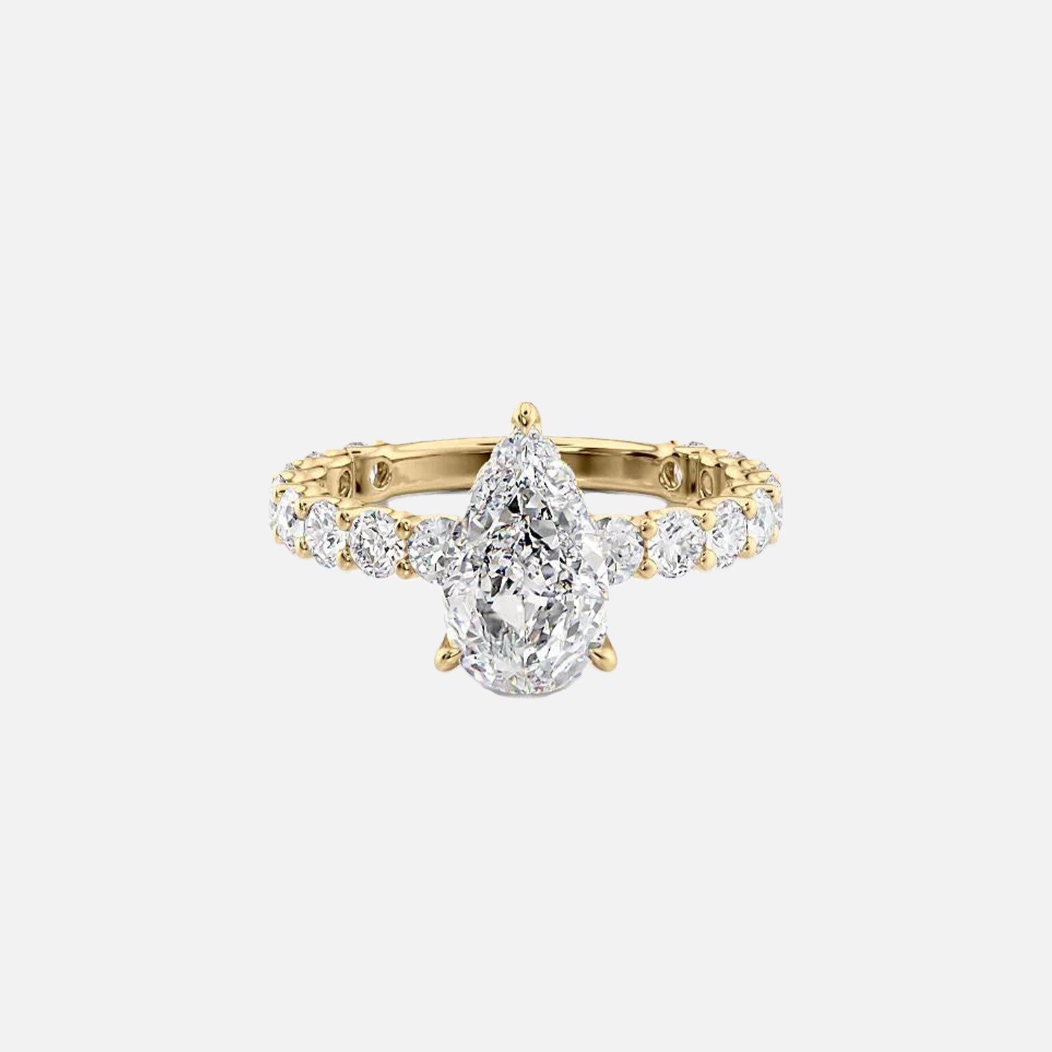 The Adelle Pear Moissanite Ring 14k Yellow Gold 001