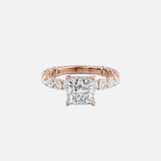  The Adelle Princess Moissanite Ring 18k Rose Gold 001