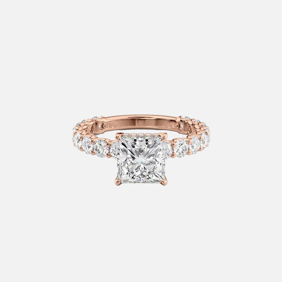  The Adelle Princess Moissanite Ring 18k Rose Gold 001
